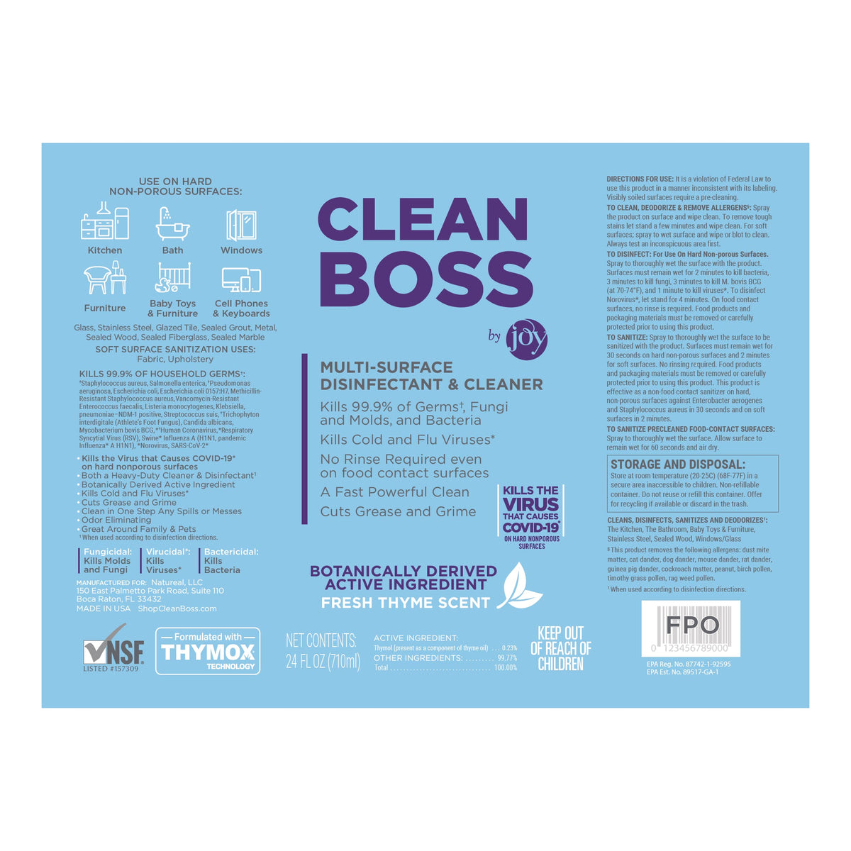 CleanBoss Multi-Surface Disinfectant &amp; Cleaner (4 Pack)