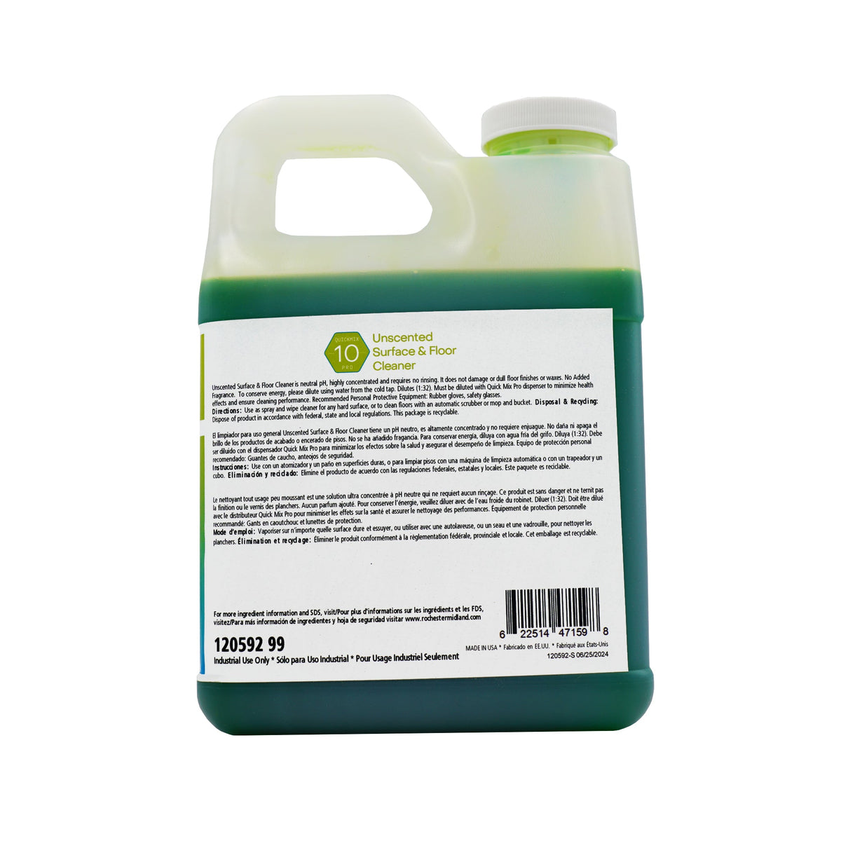 Unscented Surface &amp; Floor Cleaner Concentrate - QuickMixPro (1/2 Gallon)