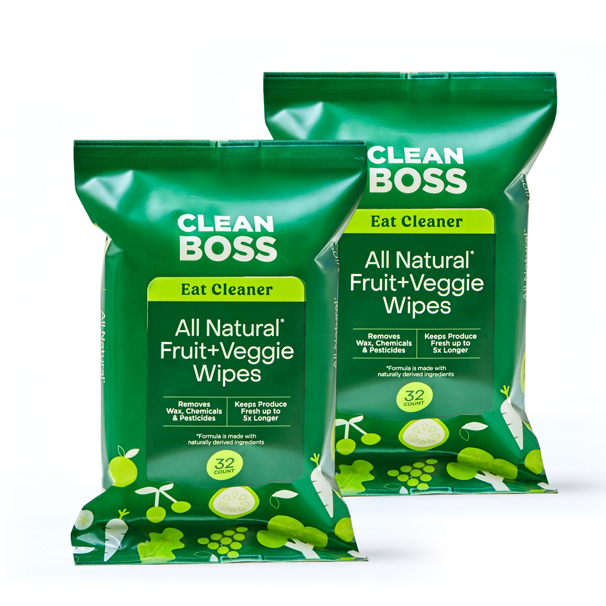 Eat Cleaner All Natural Fruit &amp; Veggie Wash Wipes (32 pack)